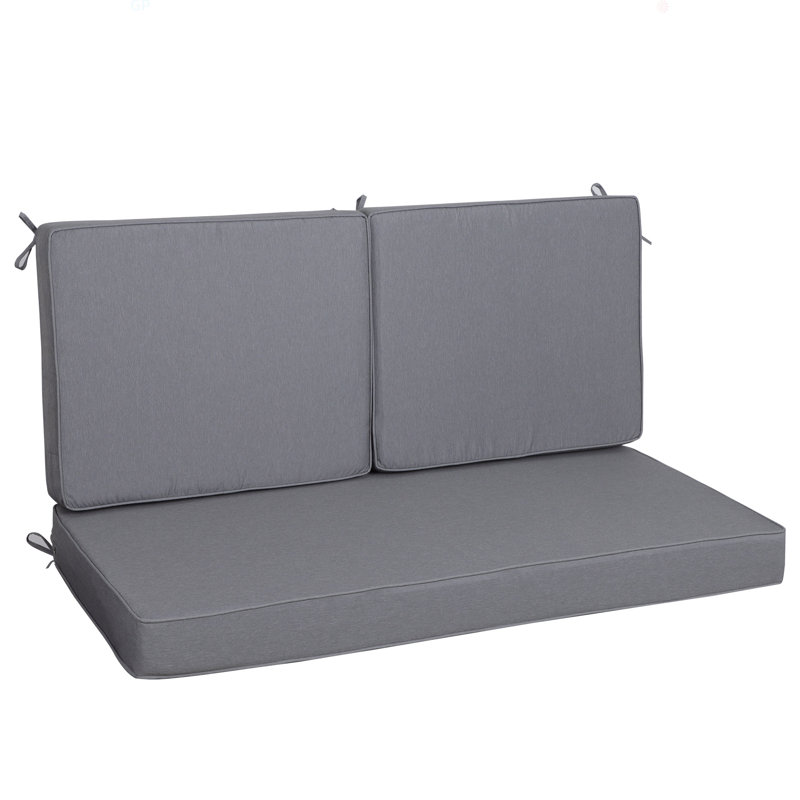 Outdoor Loveseat Cushion Set Waterproof & 3-Year Fade Resistant Patio Furniture Cushions With Removable Cover, Ties And Hidden Zipper For Sofa Bench Couch Pad,(1Xseat+2Xback Cushi