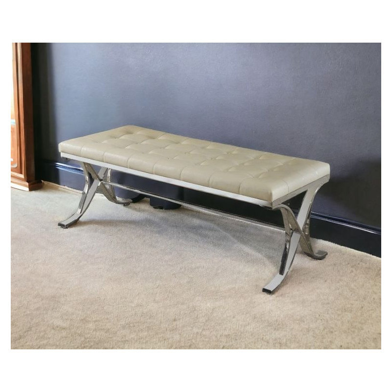 Banc rembourré Maddock Elegant, Beige