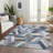Machine Washable Indoor/Outdoor Claudian ACN1241 Blue Rug-103719007