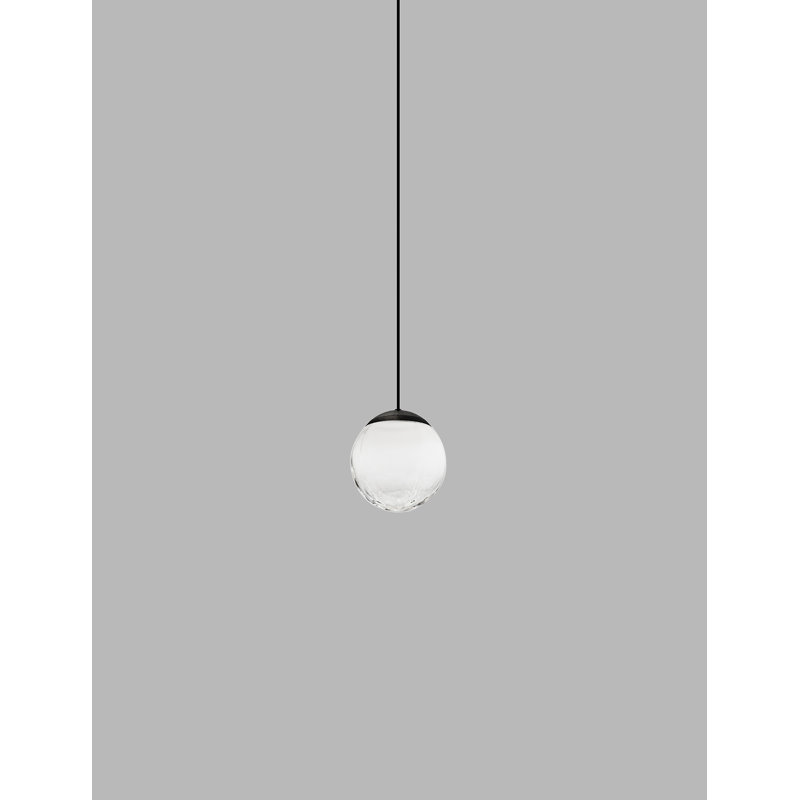Puppet Suspension 28L Crystal Transparent Glossy Chrome L22cc Ul, Matte Black, 85" H x 6" W x 6" D, White