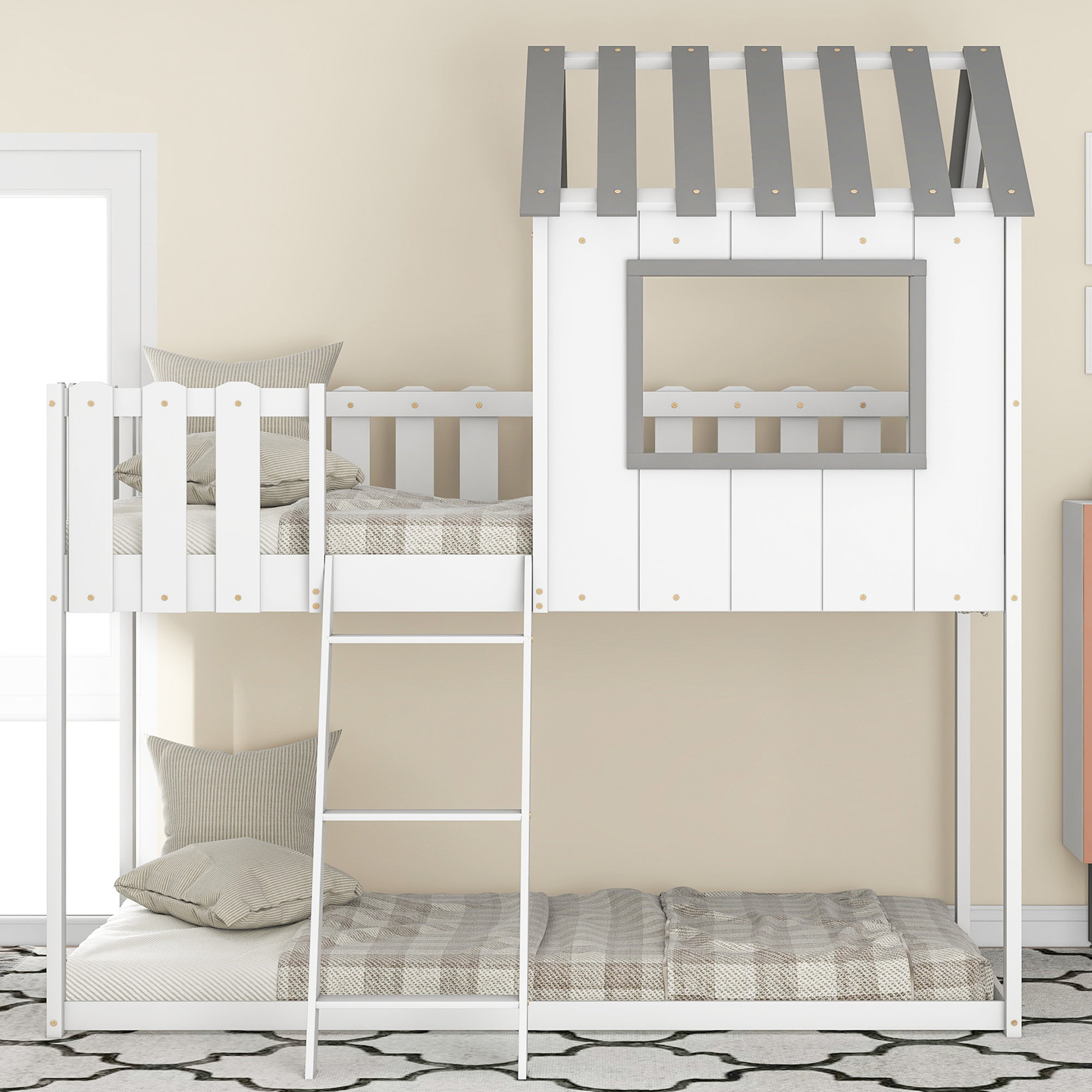 Harper Orchard Brenton Kids Twin Over Twin Loft Bed 