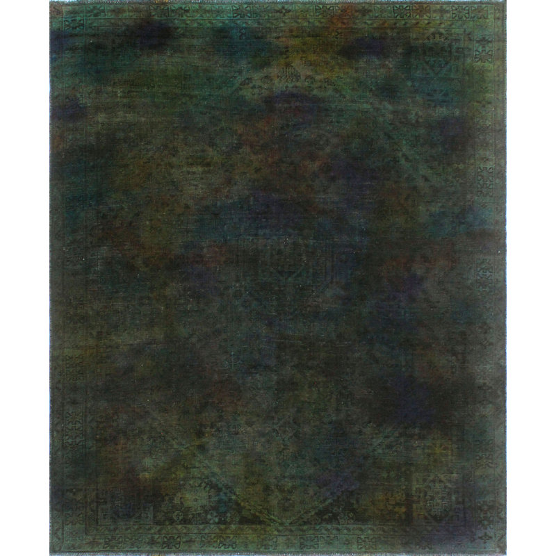 Tapis de zone en laine 7 pi 2 po x 9 pi 4 po one-of-kind noué la blue Treva