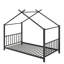 Lit plateforme simple en métal en forme de maison-114346457