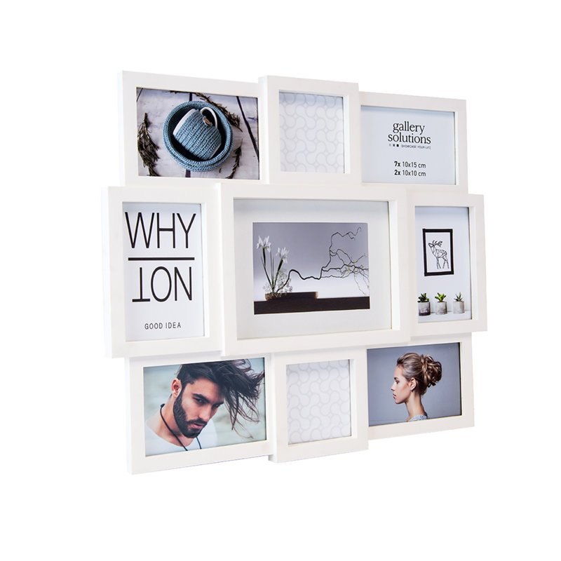 Rabeka Collage Picture Frame for 9 Photos, White