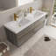 Meuble-lavabo mural 60 po avec lavabo double, meuble de rangement flottant, comptoir en résine de pierre et tiroirs à fermeture en douceur 60 po-116332522