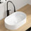 Lavabo de salle de bain ovale Wenzel, 19 x 12, lavabo en céramique blanc lait, design contemporain pour salle de bain - 1/4 de large au-dessus du comptoir 12 3/8 de profondeur, céramique brillante, nettoyage sans effort
