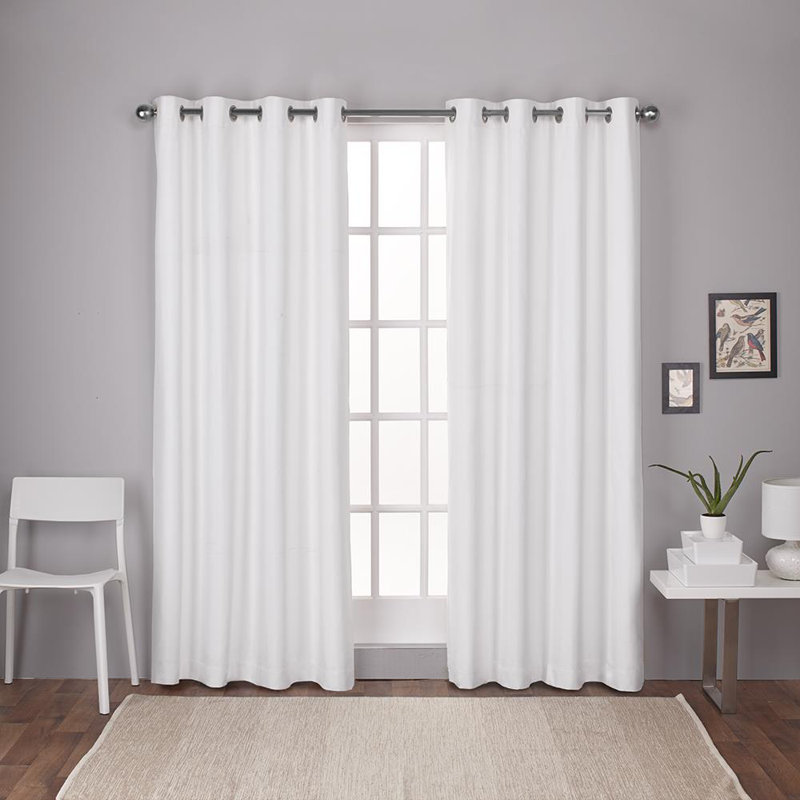 Andish Room Darkening Curtain Pair, White, 52" W x 63" L