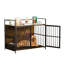 Mobilier pour cage de cage pour chien avec tapis et bol d'alimentation rotatif