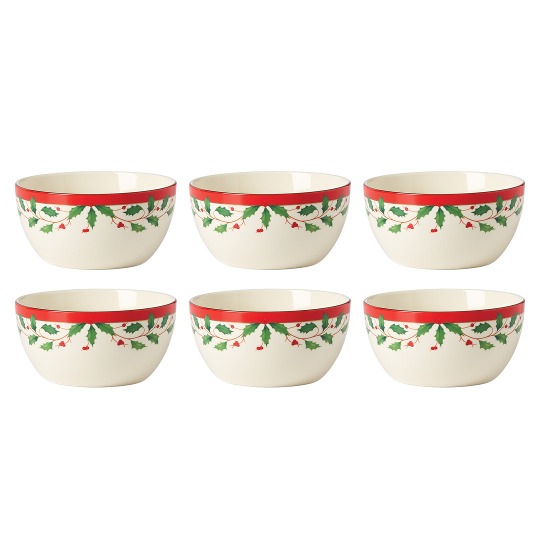 Lenox Holiday 6-Piece Dessert Bowl Set (Set of 6) Lenox