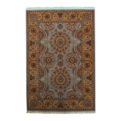 Wool Oriental Area Rug in Gold