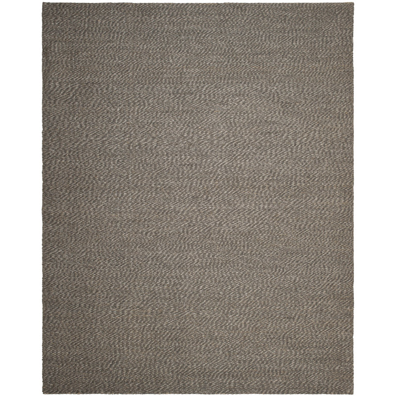 Auckland Jute/Sisal Black/Gray Area Rug, Rectangle 8' x 10'