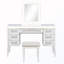 Bureau de coiffeuse 7 tiroirs avec miroir et lumières et tabouret rembourré-1359489382