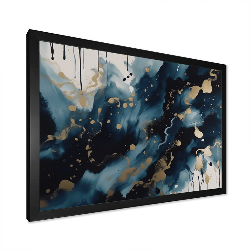 Encre liquide sur toile Englewood, Cadre photo noir, H 12 po x l 20 po x P 1 po