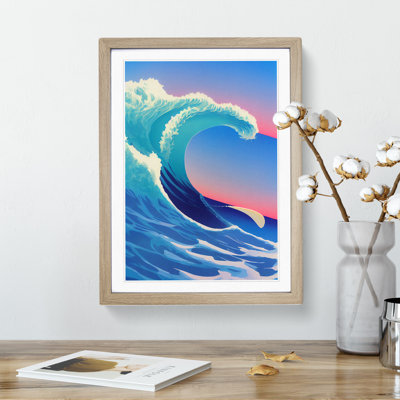 XV1022-3050X Ocean Wave At Sunset No.2 - Single Picture Frame Print