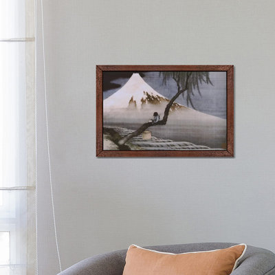 Boy On Mt Fuji by Katsushika Hokusai - Floater Frame Painting on Canvas