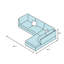 Chaise longue en lin avec repose-pieds à rangement libre GAUCHE