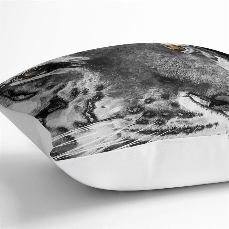 Eyes of the Tiger Cushion with Filling, 55cm H x 55cm W x 20cm D, White