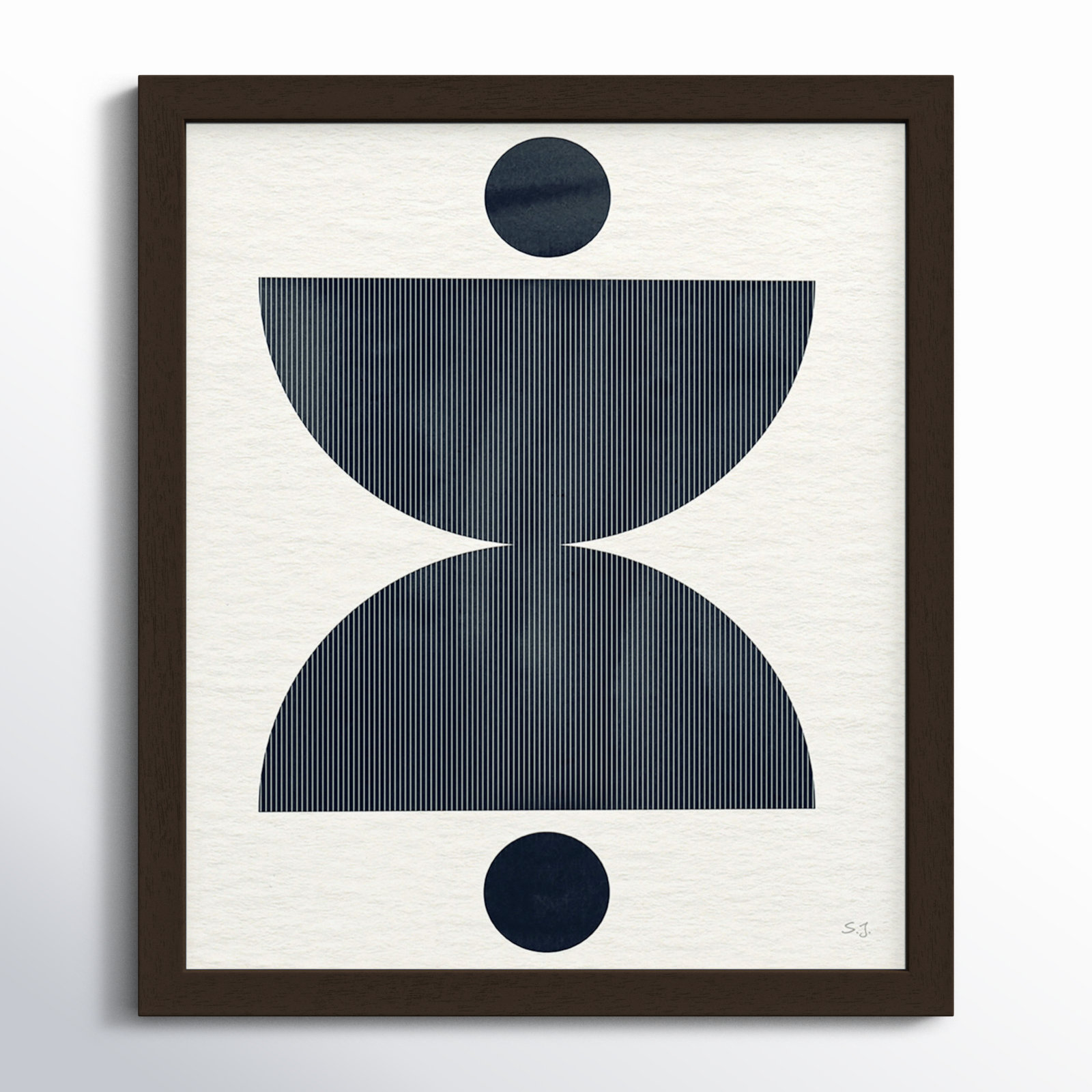 Eclipse II Print by Susan Jill, 15" H x 13" W x 0.75" D, Open Grain Walnut Framed