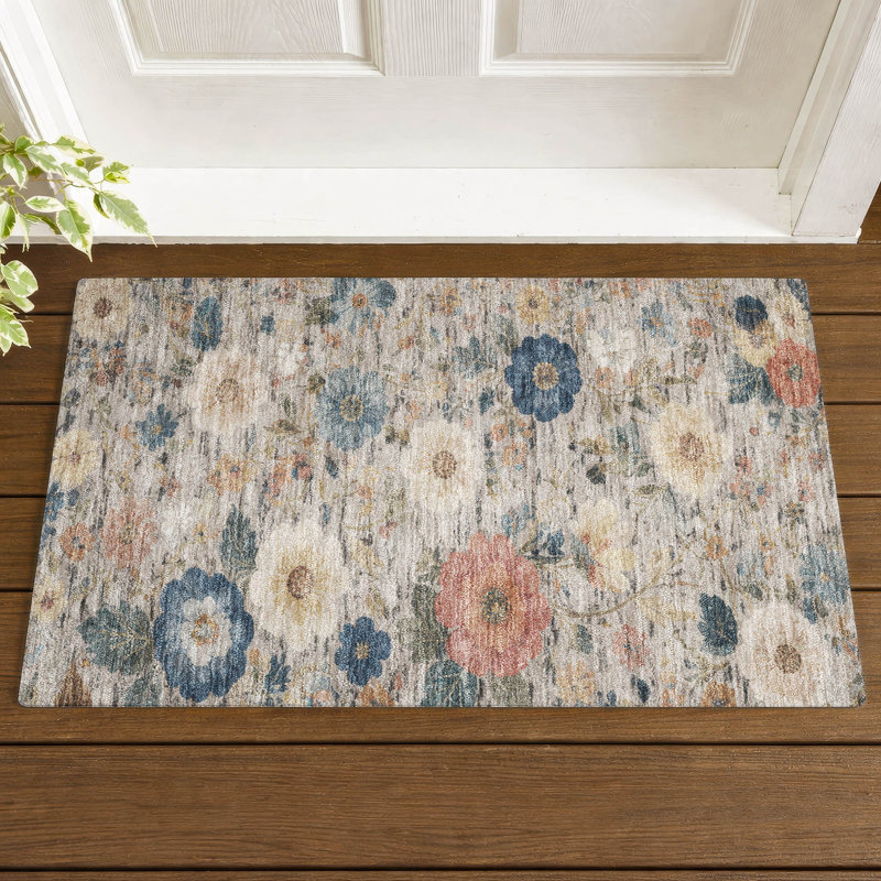 Machine Washable Indoor/Outdoor Chantille ACN2946 Floral Rug, 1'8" x 2'6"