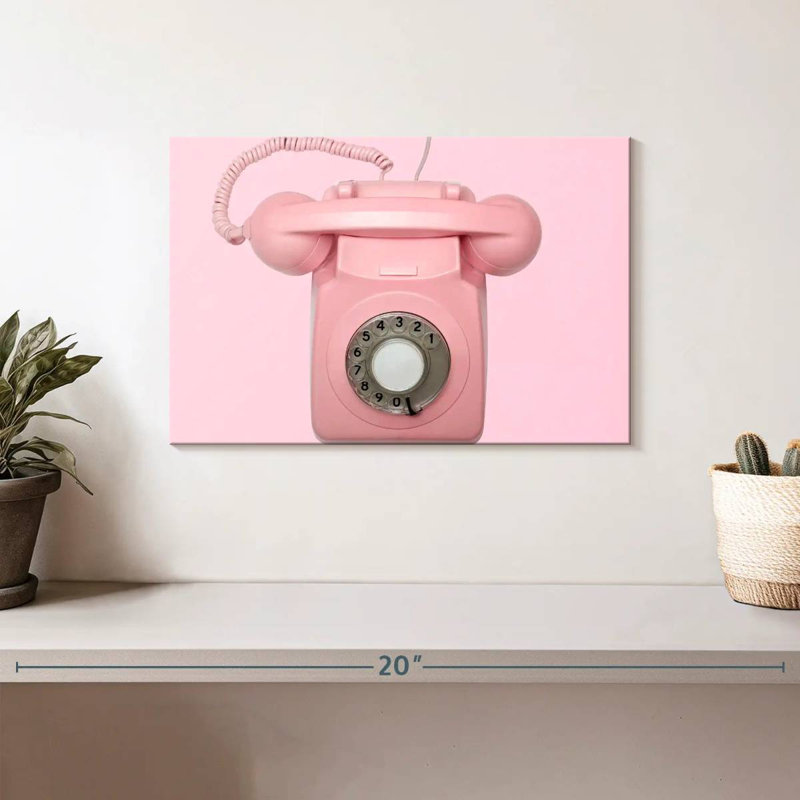 Téléphone rotatif rose Kerner, H 8 po x l 12 po