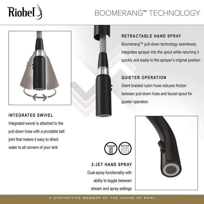 Modern Stainless Steel High Arc Pull-Down Kitchen Faucet