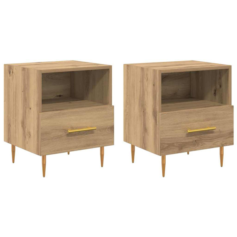 40cm W Manufactured Wood Bedside Table, Brown
