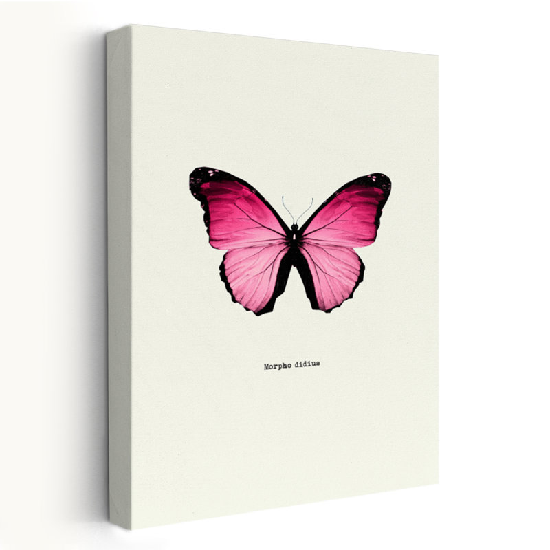Papillon rose - Art avec papillons, H 60 po x l 40 po