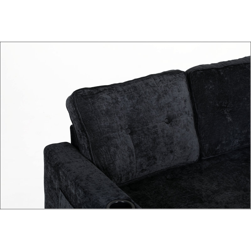 Canapé-lit convertible en tissu de velours à 3 plis, parfait pour les petits espaces et une utilisation multifonctionnelle dans les salons ou les bureaux