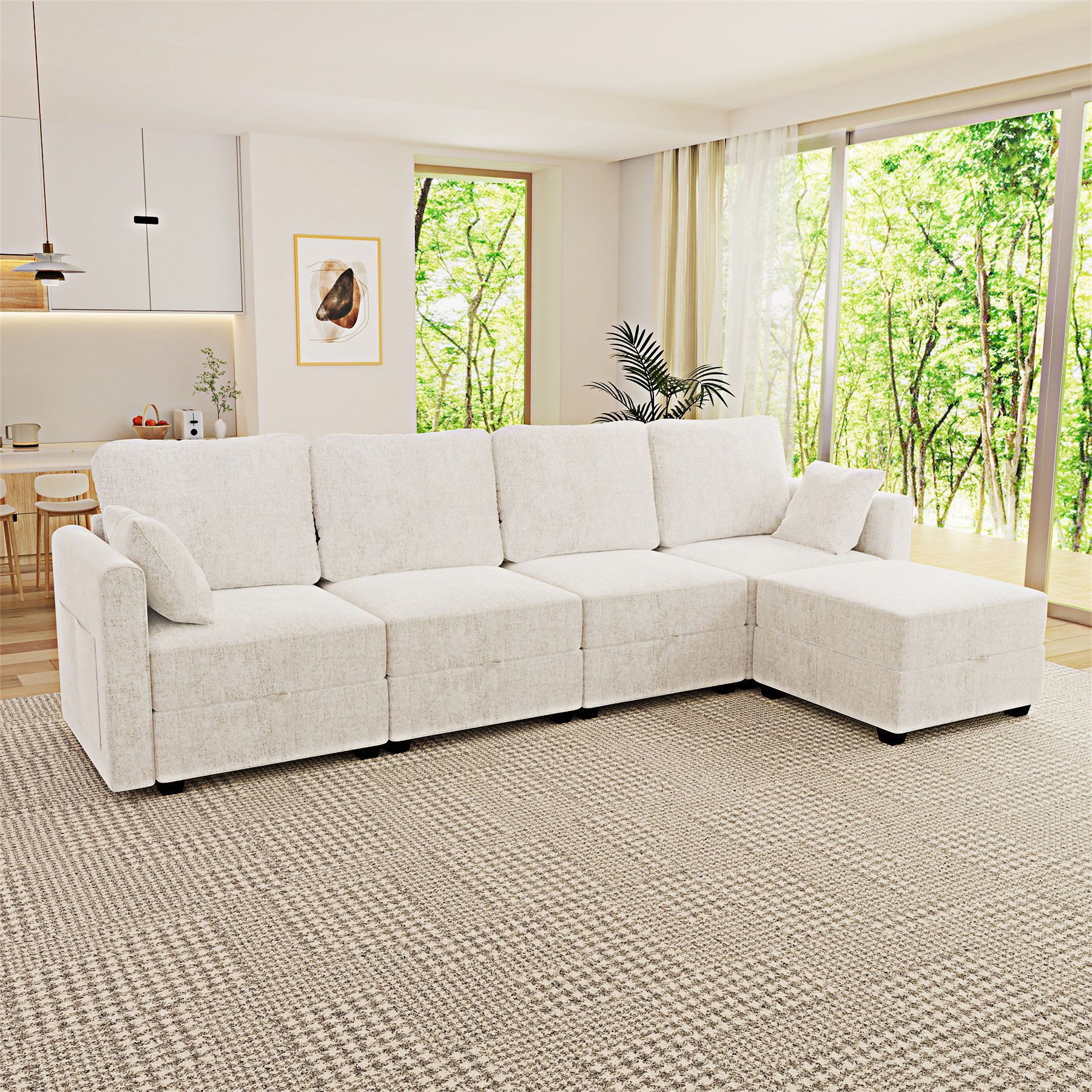 Latitude Run® Modular Sectional Sofa Convertible L Shaped Sofa Couch ...