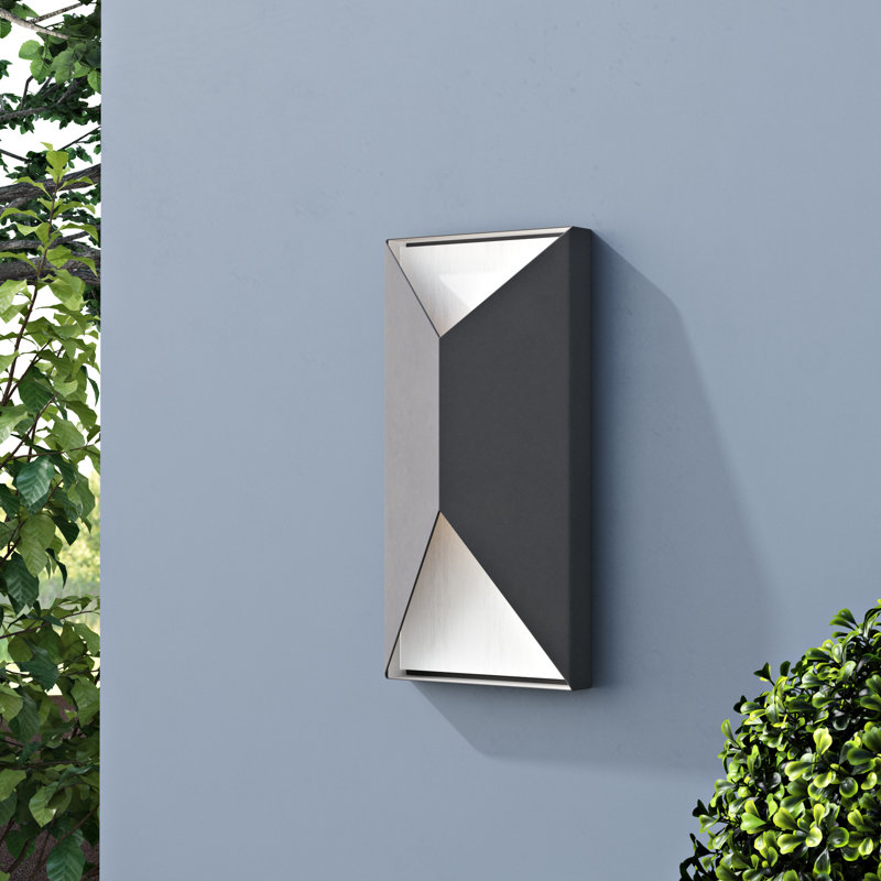 Plafonnier encastré d'extérieur 2 lumières DEL Peak, Aluminium brossé