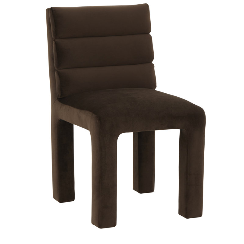 Chaise d'appoint Shepha, Velours brun foncé