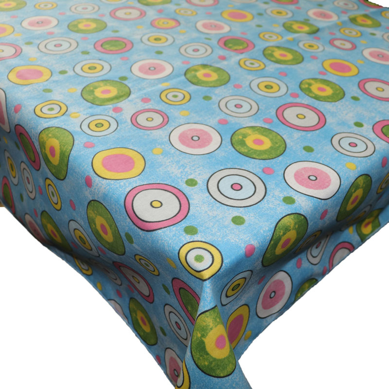 Nappes à imprimé cercles et pois, L 48 po x L 60 po, Bleu