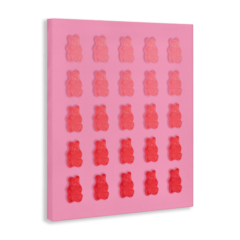 Toile «Sweet Pink Gummy Bears», conception par Lish Creative, H 30 po x l 24 po