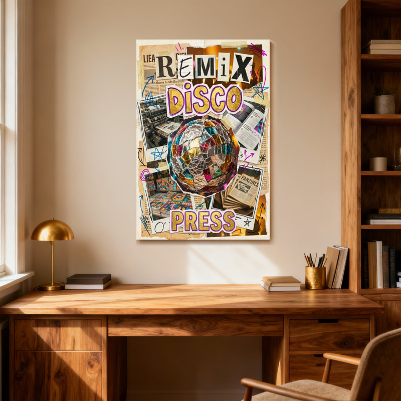 «Fashion Disco Ball Collage», art de journal, H 24 po x l 16 po
