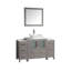 Ensemble de meuble-lavabo autoportant à simple cuve 54 "avec plateau en marbre et miroir assortis Ravenna-27042778
