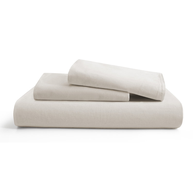 Beige Twin Linen and Cotton Duvet Cover Set