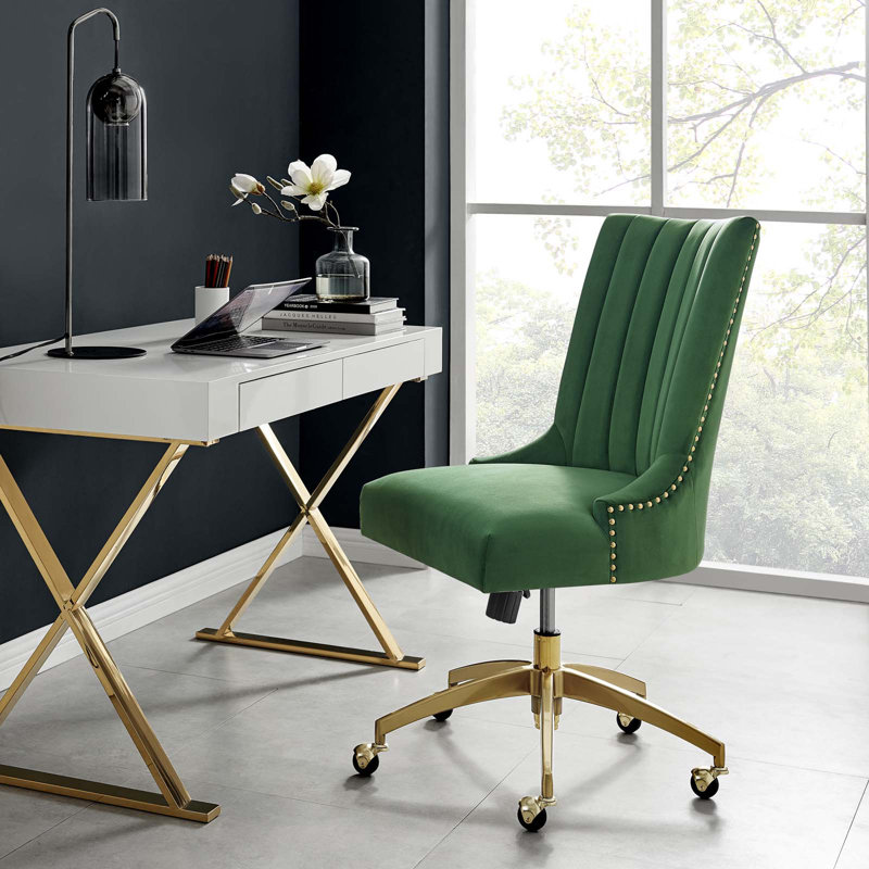 Chaise de bureau Empower Channel, Or, Émeraude