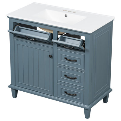 Meuble-lavabo de salle de bain avec lavabo et rangement polyvalent
