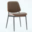 Ensemble de 2 chaises de salle à manger de style Mid-Century rétro en similicuir avec dossier rembourré en bois cintré