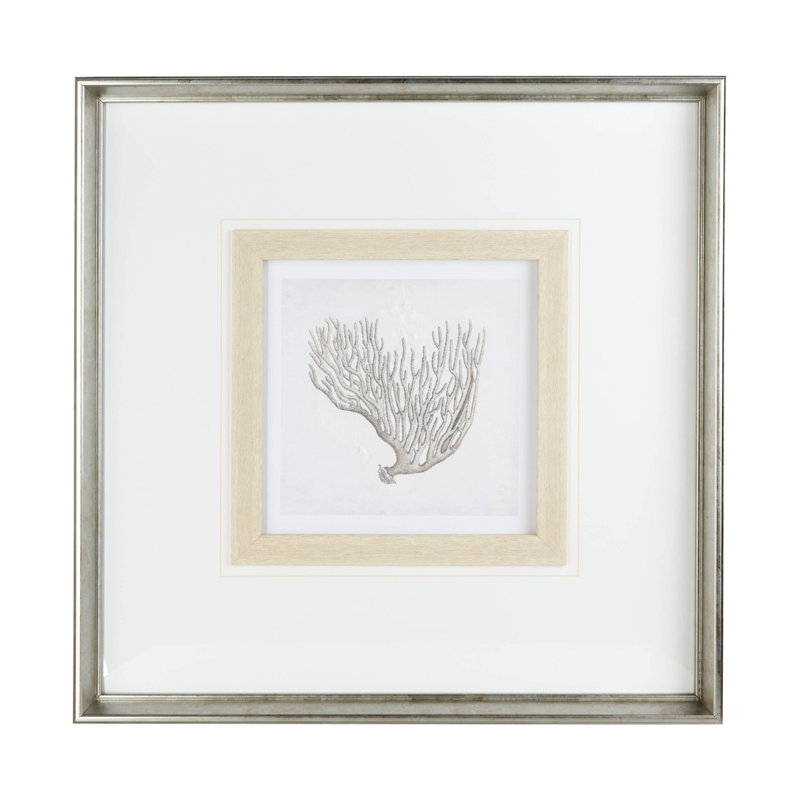 Tortue de mer rétro, reproduction d'art encadrée sous verre, Corail rétro II