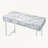 Jive Desk in White Engineered Stone with Chrome Finish
