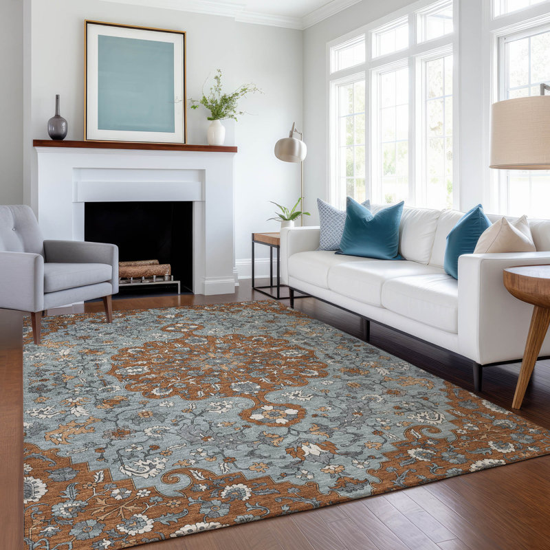 Machine Washable Indoor/Outdoor Chantille ACN2463 Traditional Rug, Paprika, 2'6" x 3'10"