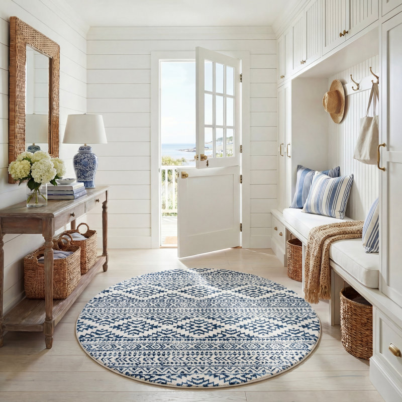 Cobos Performance Geometric Rug, Round 6'7"