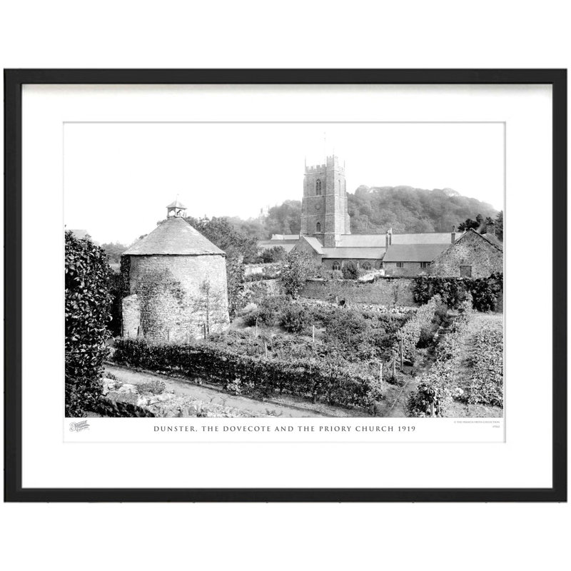 Dunster, The Dovecote And The Priory Church 1919 - Single Picture Frame Print, 40cm H x 50cm W x 2.3cm D