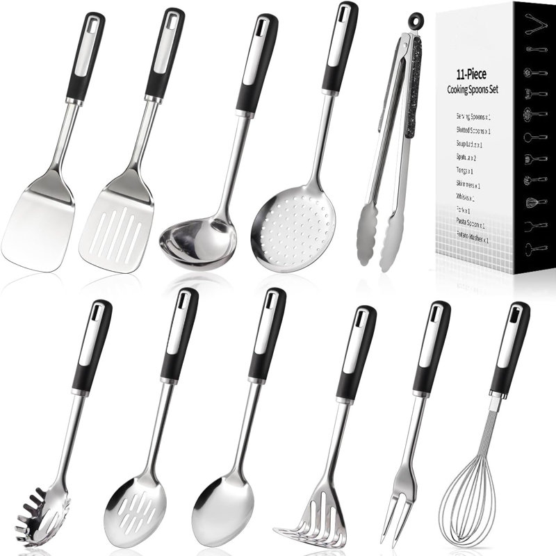 Ensemble d'ustensiles de cuisine en acier inoxydable