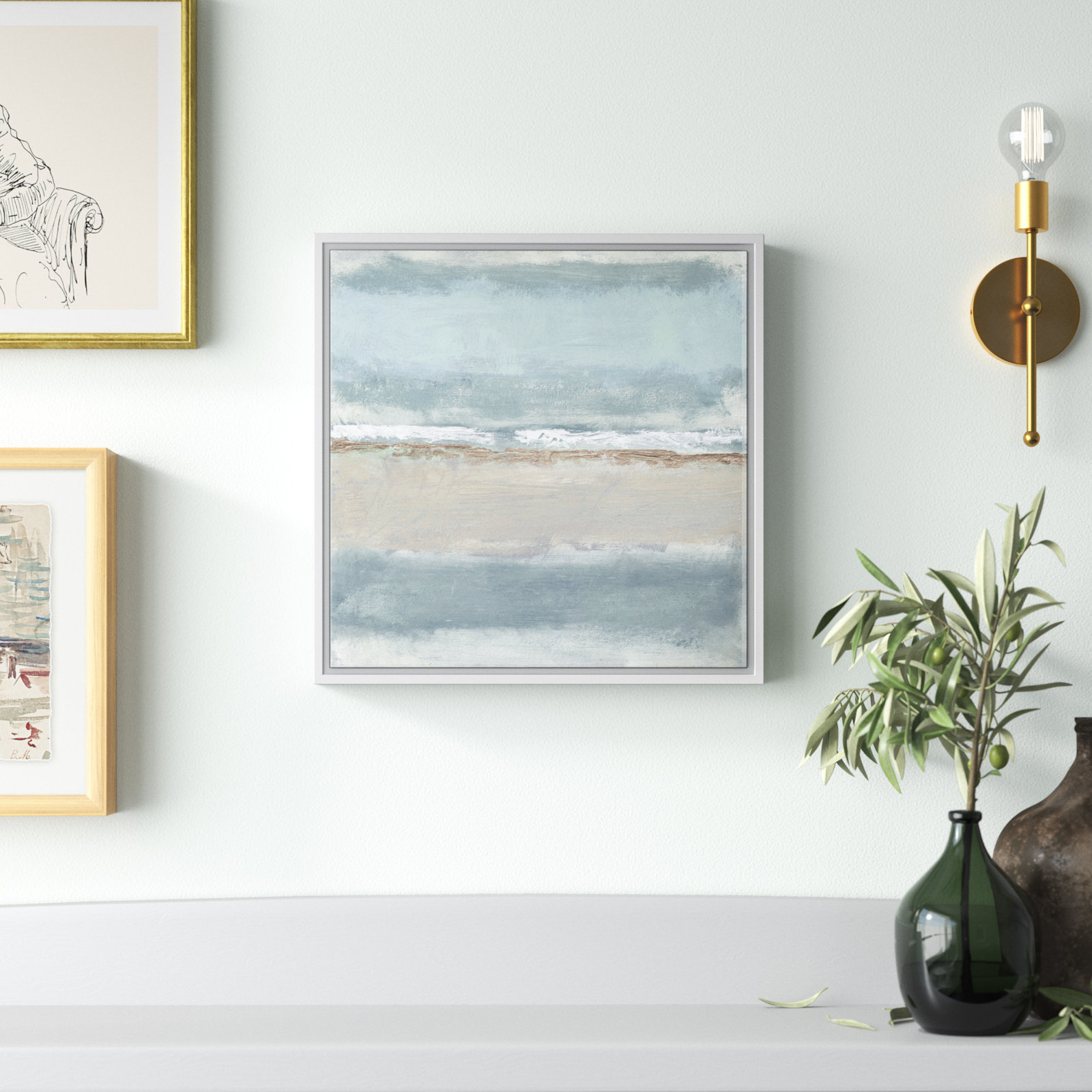 Serenity 1 by Filippo Ioco, White , 16" H x 16" W x 2" D