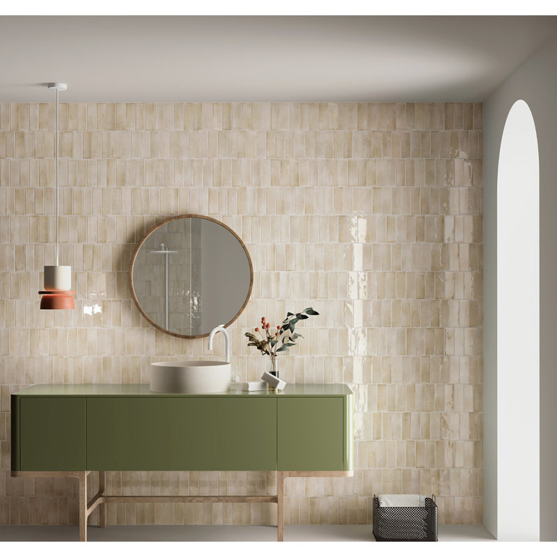 Coco Living 2 in. x 6 in. Porcelain Zellige Wall and Floor Tile (Gloss), Canvas Gloss