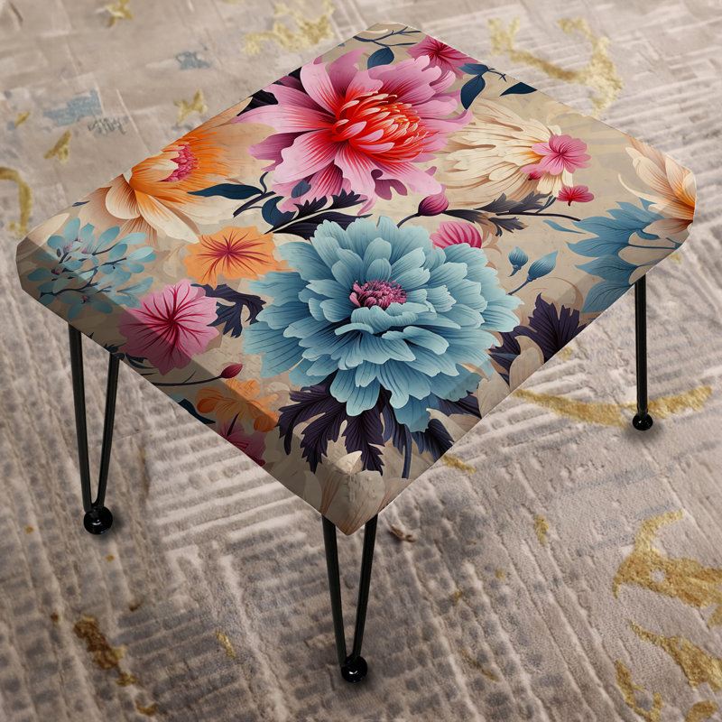 Pink Boho Floral Treasures - Repose-pieds rectangulaire floral
