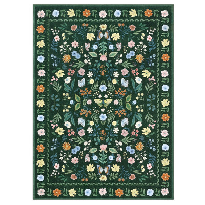 Area Rugs Washable Scalloped Butterfly Area Non-Slip,Mark Resistant,Collapsible,Accent Carpet for Living Room,Bedroom,Nursery,Dining Room,Office