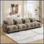 Canapé surdimensionné 4 places en chenille avec soutien lombaire, 4 coussins lombaires raffinés, design ergonomique incurvé, canapé modulaire facile à monter pour salon ou bureau, vert-618239228